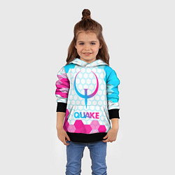 Толстовка-худи детская Quake neon gradient style, цвет: 3D-черный — фото 2