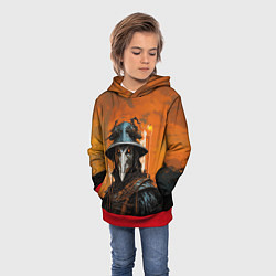 Толстовка-худи детская Чумной доктор на закате, цвет: 3D-красный — фото 2