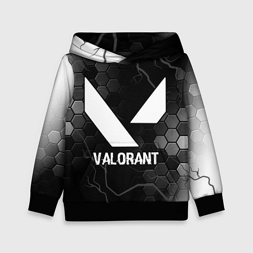 Детская толстовка Valorant glitch на темном фоне / 3D-Черный – фото 1