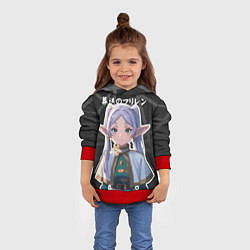 Толстовка-худи детская Фрирен - милые ушки эльфийки, цвет: 3D-красный — фото 2
