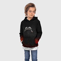 Толстовка-худи детская Алекс в стиле Металлика, цвет: 3D-белый — фото 2