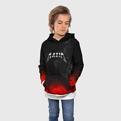 Толстовка-худи детская Максим в стиле Металлика - огонь и искры, цвет: 3D-белый — фото 2