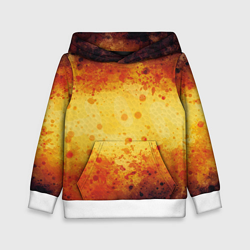 Детская толстовка Абстракция - yellow scales / 3D-Белый – фото 1