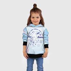 Толстовка-худи детская Newjeans bunny, цвет: 3D-черный — фото 2