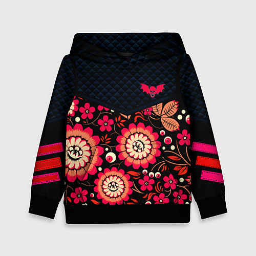 Детская толстовка Хохлома тревожная: мечта параноика / 3D-Черный – фото 1