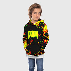 Толстовка-худи детская Doom огненный марс блики, цвет: 3D-белый — фото 2