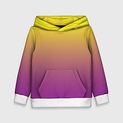 Толстовка-худи детская Желто-фиолетовый градиент, цвет: 3D-белый