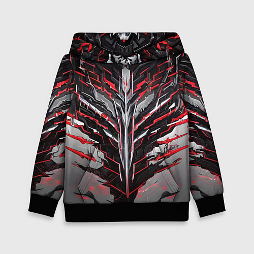 Детская толстовка Киберпанк доспех красный / 3D-Черный – фото 1