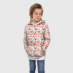 Толстовка-худи детская Новогодний гном с рогами, цвет: 3D-белый — фото 2