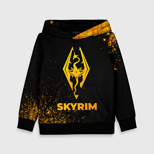 Детская толстовка Skyrim - gold gradient / 3D-Черный – фото 1