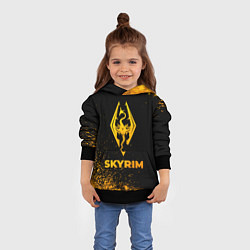 Толстовка-худи детская Skyrim - gold gradient, цвет: 3D-черный — фото 2