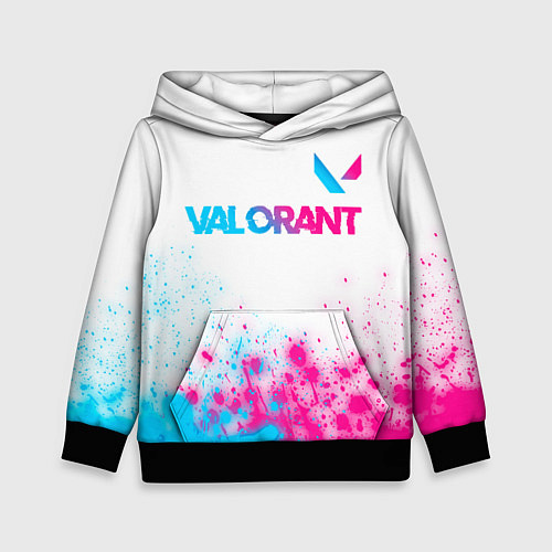 Детская толстовка Valorant neon gradient style посередине / 3D-Черный – фото 1