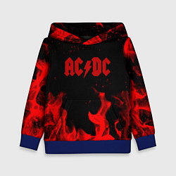Толстовка-худи детская AC DC огненный стиль, цвет: 3D-синий