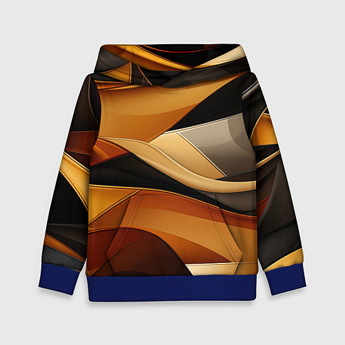 Детская толстовка Желтая и черная абстракция / 3D-Синий – фото 1