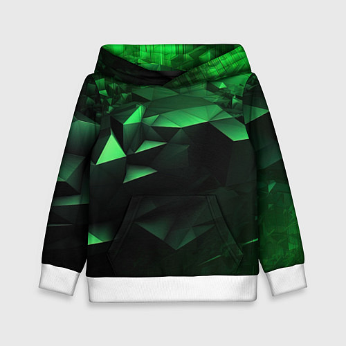 Детская толстовка Видение зеленого в абстракции / 3D-Белый – фото 1
