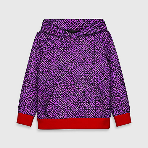 Детская толстовка Чёрные и фиолетовые мазки / 3D-Красный – фото 1