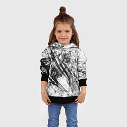 Толстовка-худи детская Чёрно белые узоры, цвет: 3D-черный — фото 2