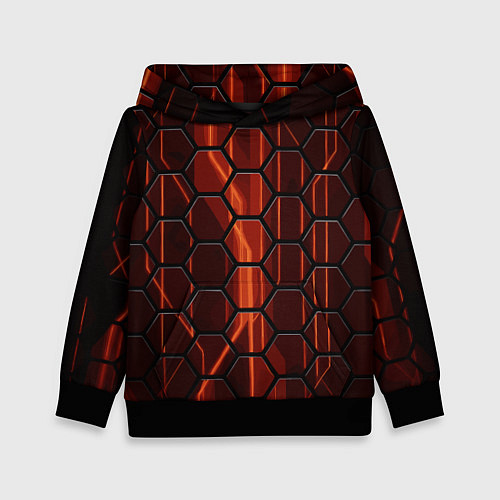Детская толстовка Огненные шестигранники соты / 3D-Черный – фото 1
