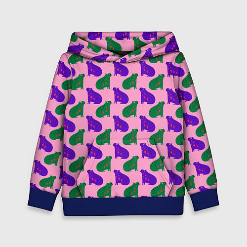 Детская толстовка Животные капибары / 3D-Синий – фото 1