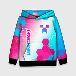 Детская толстовка Minecraft neon gradient style вертикально