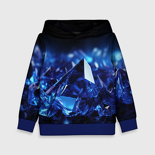Детская толстовка Синие прозрачные алмазы / 3D-Синий – фото 1