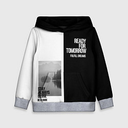 Толстовка-худи детская Чёрно белый Stay always close be a guide мечты, цвет: 3D-меланж