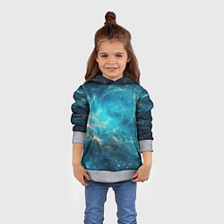 Толстовка-худи детская Голубая небула, цвет: 3D-меланж — фото 2