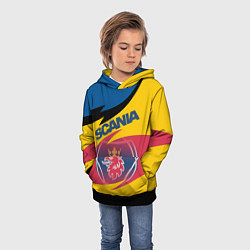 Толстовка-худи детская Scania logo, цвет: 3D-черный — фото 2
