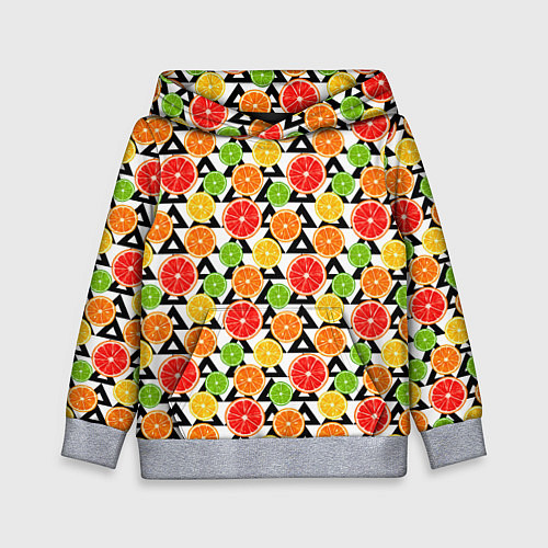 Детская толстовка Citrus pattern / 3D-Меланж – фото 1