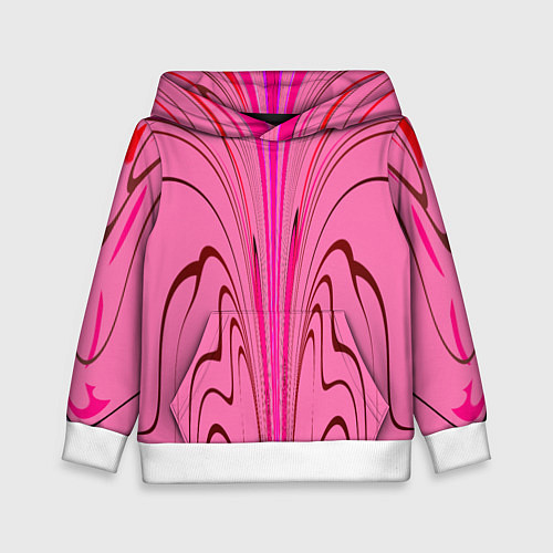 Детская толстовка Плавные линии на розовом фоне / 3D-Белый – фото 1