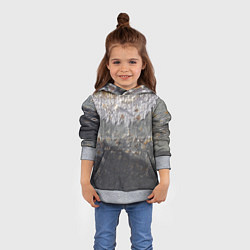 Толстовка-худи детская Коррозия металла гранж текстура, цвет: 3D-меланж — фото 2