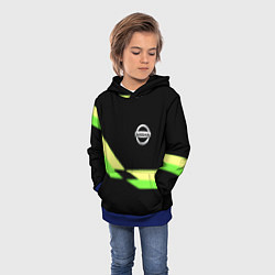 Толстовка-худи детская Nissan logo brend auto, цвет: 3D-синий — фото 2