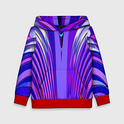 Толстовка-худи детская Фиолетовые линии и полосы, цвет: 3D-красный
