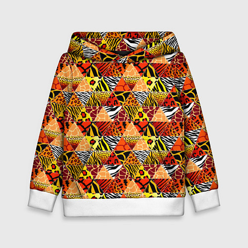 Детская толстовка Лоскутные треугольники / 3D-Белый – фото 1