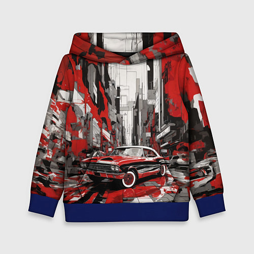 Детская толстовка Черно-красный автомобиль / 3D-Синий – фото 1