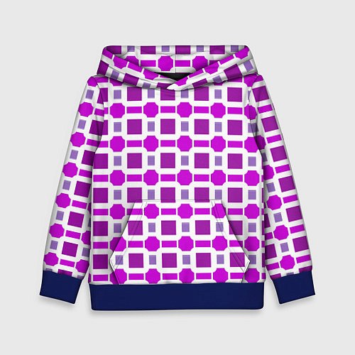 Детская толстовка Фиолетовые кирпичики и белые полосы / 3D-Синий – фото 1