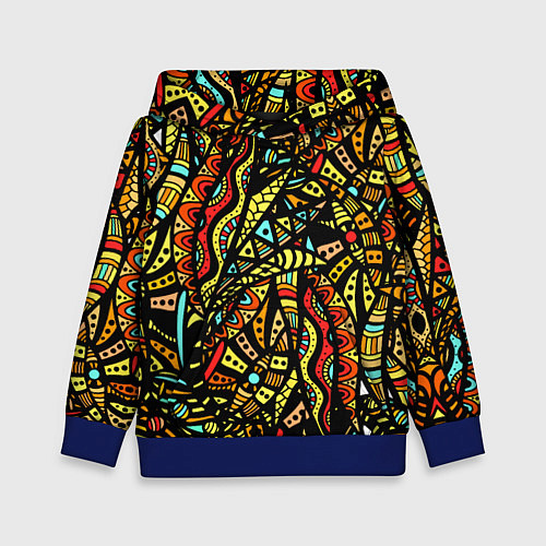 Детская толстовка Африканская живопись / 3D-Синий – фото 1