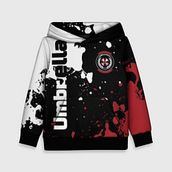 Толстовка-худи детская Umbrella Security на спортивном красно бело чёрном, цвет: 3D-черный