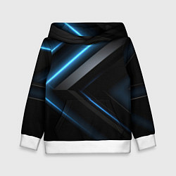 Толстовка-худи детская Разрыв реальности синего и черного, цвет: 3D-белый