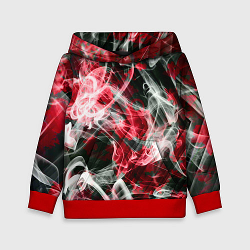Детская толстовка Серые узоры дым / 3D-Красный – фото 1