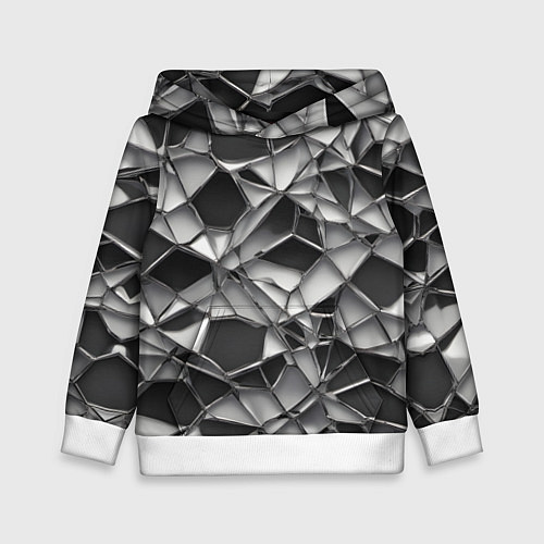 Детская толстовка Чёрно-белая сетка / 3D-Белый – фото 1