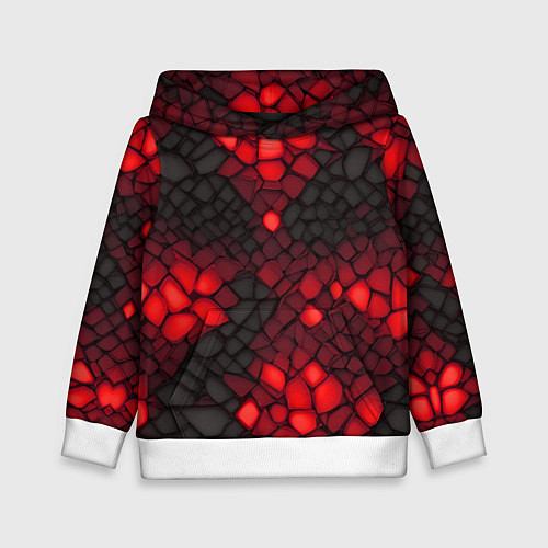 Детская толстовка Красный трескающийся камень / 3D-Белый – фото 1