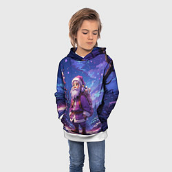 Толстовка-худи детская Cartoon Santa, цвет: 3D-белый — фото 2