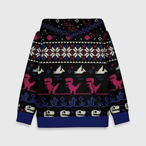 Детская толстовка Доисторический свитер / 3D-Синий – фото 1