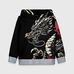 Толстовка-худи детская Japanese dragon - irezumi - art, цвет: 3D-меланж
