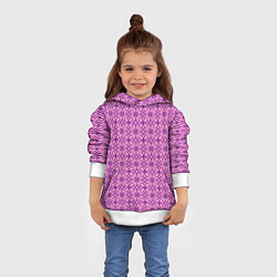 Толстовка-худи детская Фиолетовый орнамент, цвет: 3D-белый — фото 2