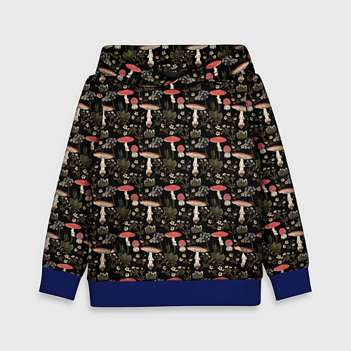 Детская толстовка Goblincore - мухоморы / 3D-Синий – фото 1