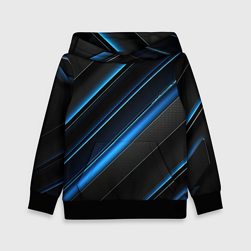 Детская толстовка Синий узор абстракции / 3D-Черный – фото 1
