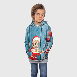 Толстовка-худи детская Подарок от снегурочки, цвет: 3D-меланж — фото 2