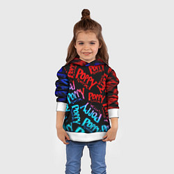 Толстовка-худи детская Хагги ваги неон градиент, цвет: 3D-белый — фото 2